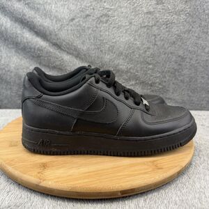 Nike Air Force 1 Low Shoes Boys Size 7Y Black Leather Casual Sneakers FV5951-001